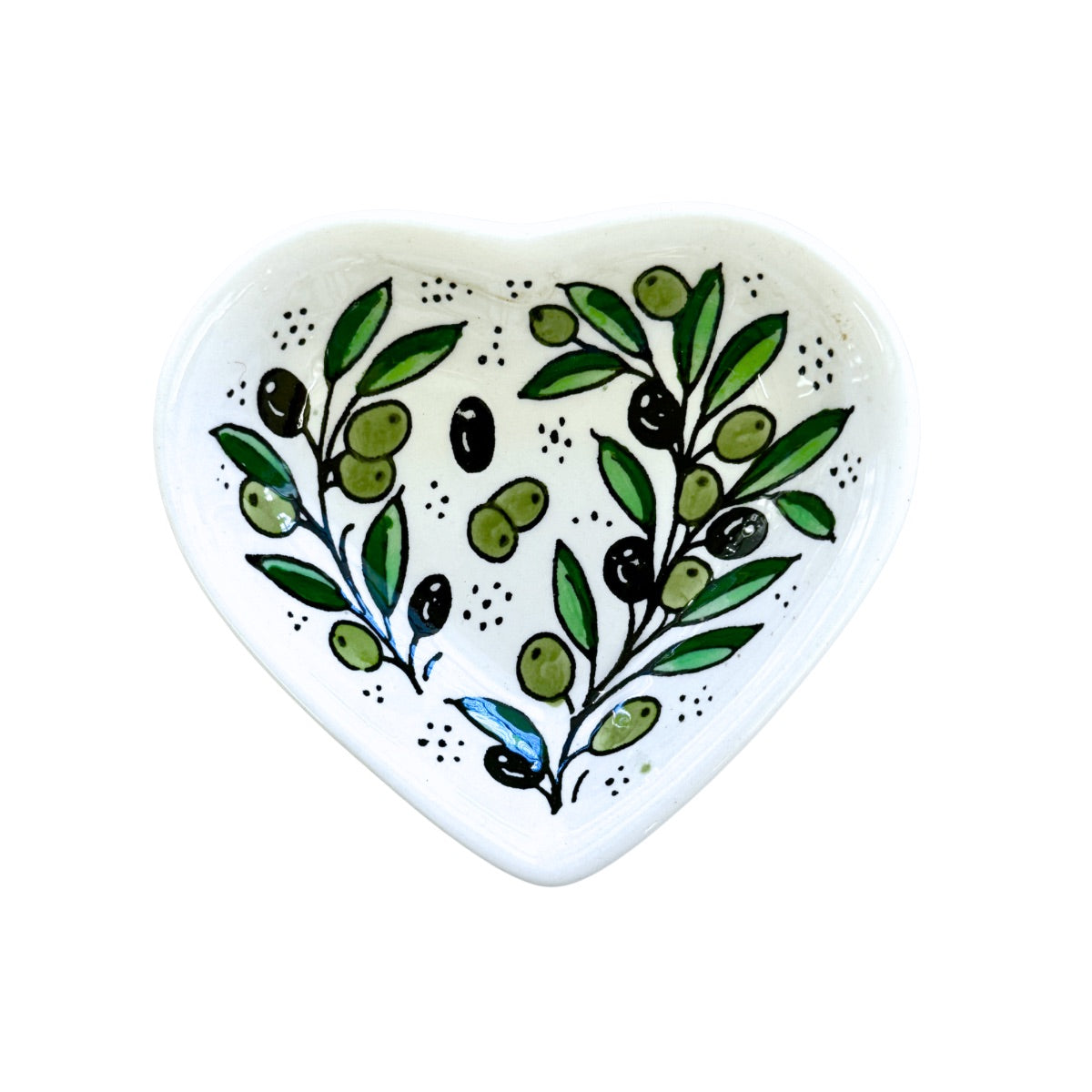 Ceramic Heart Plate (5") - Olive