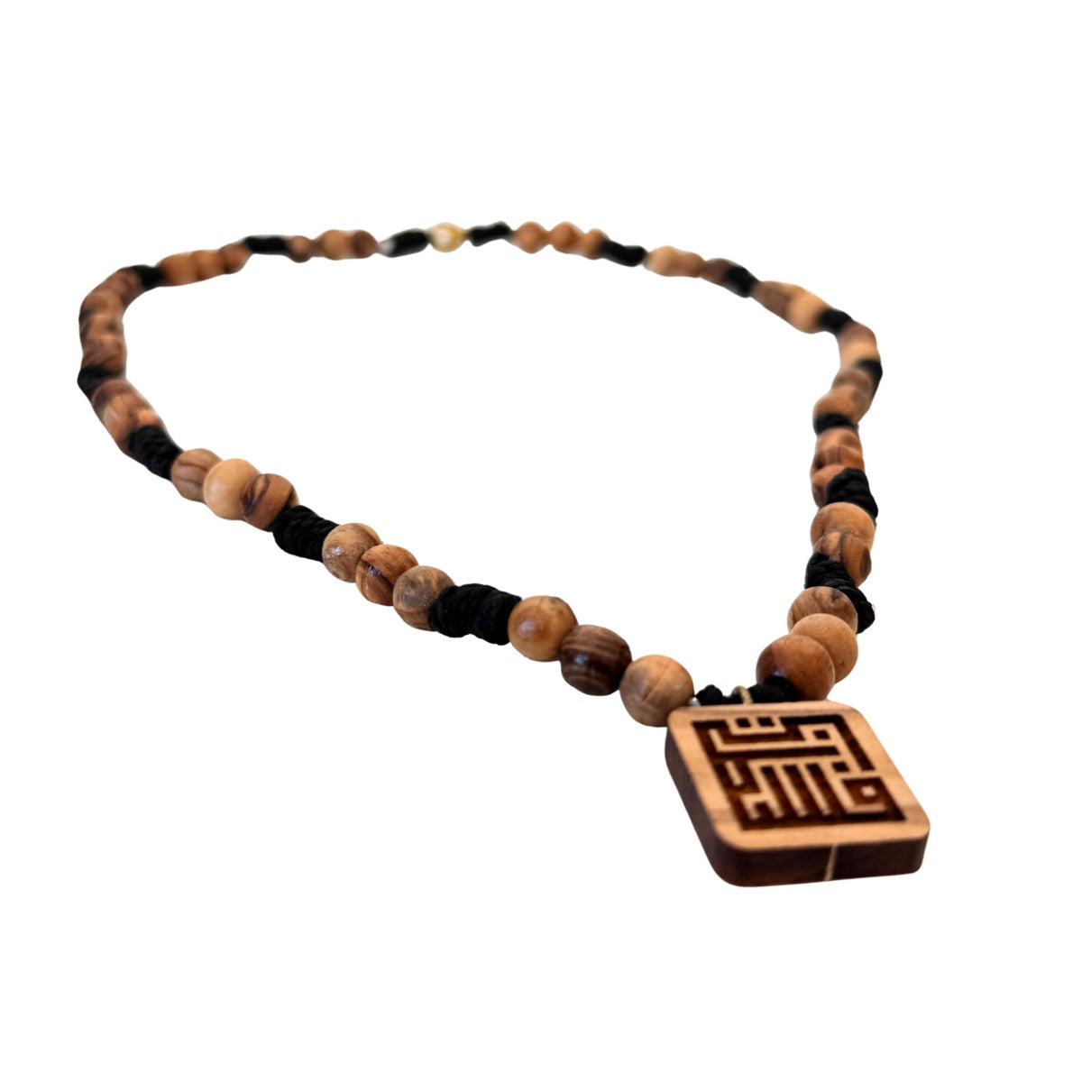 Olive Wood Pendant "Palestine" in Kufic Arabic