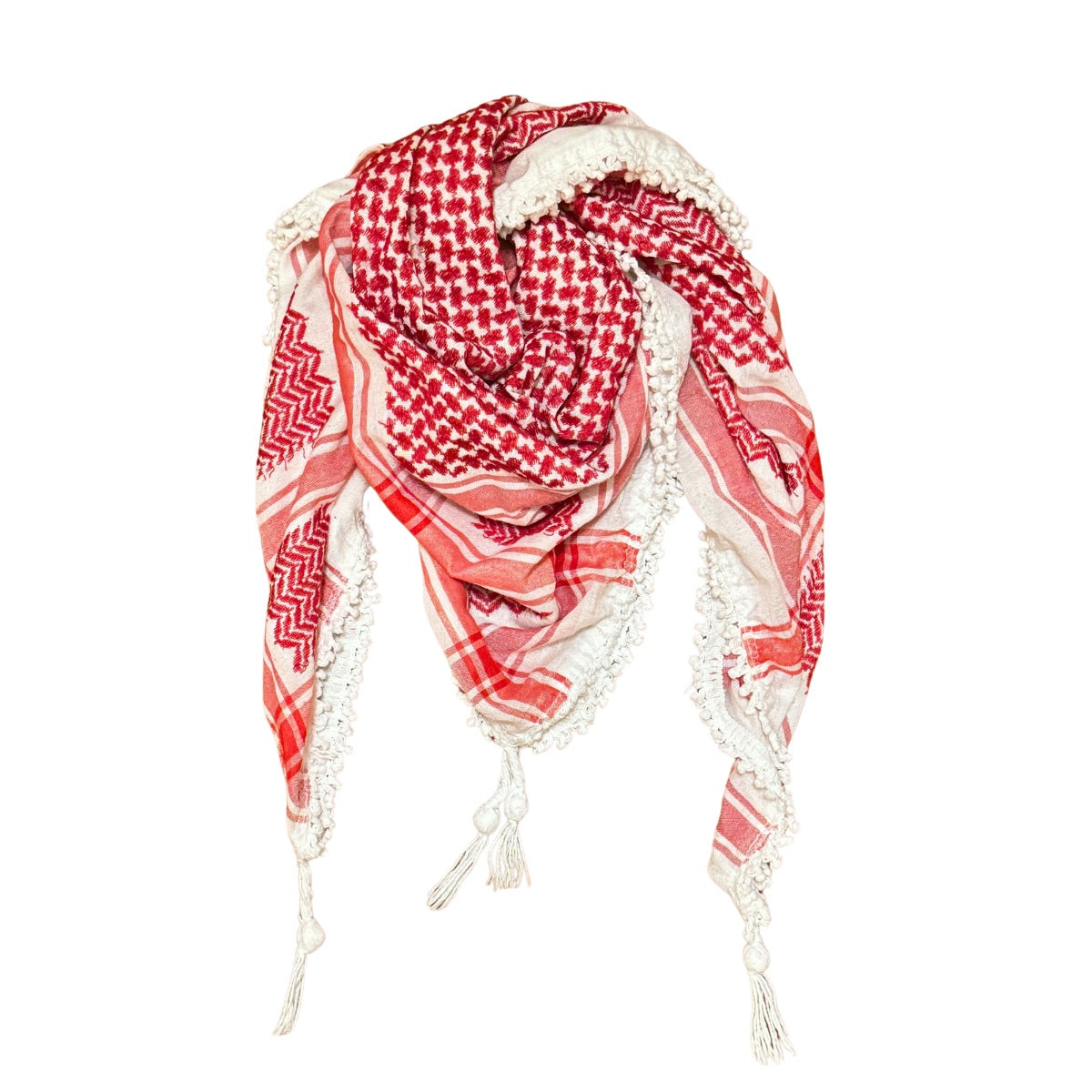 Nablus Keffiyeh Red White – Shop Palestine - Main Image