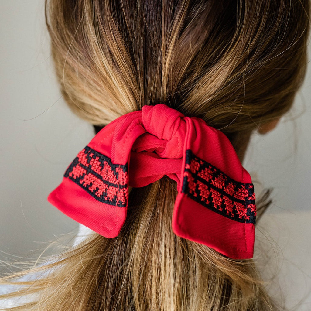 Lara Embroidered Scrunchie
