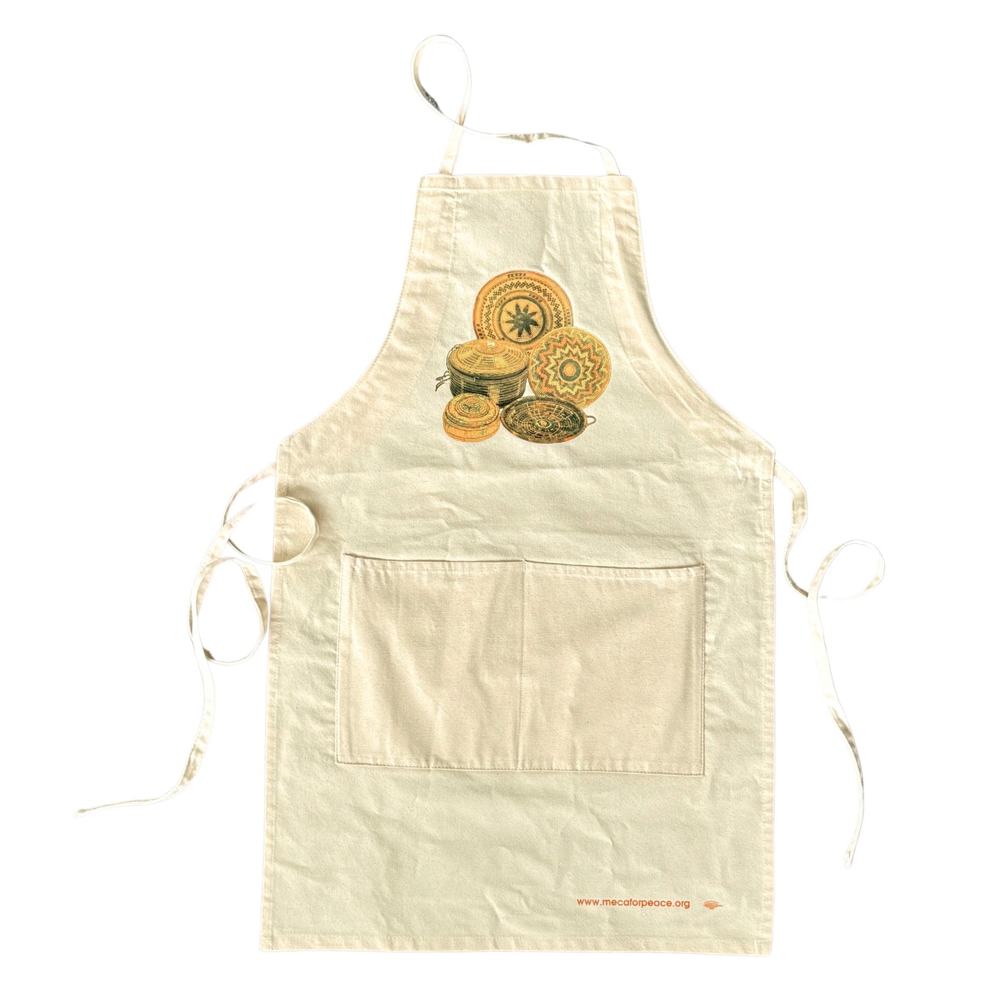 Apron - Woven Basket Print