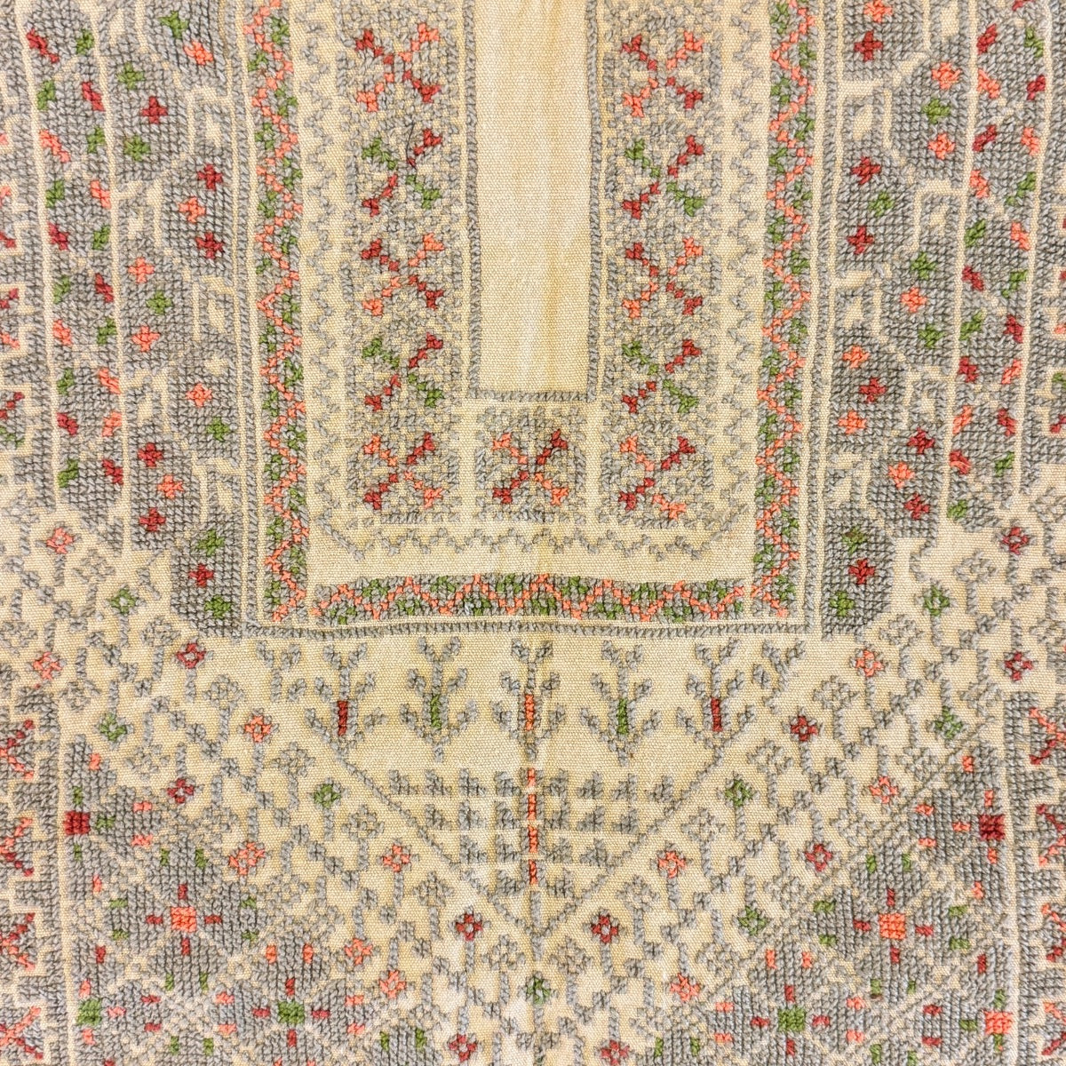 Embroidered Cotton Tote - Grey