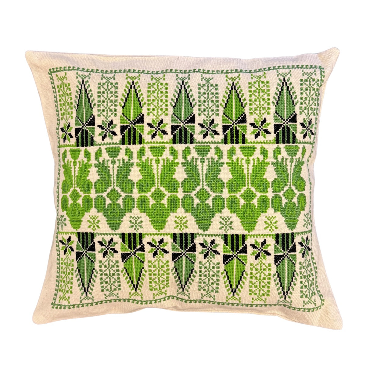 Embroidered Pillow - Kohl Holders, Green