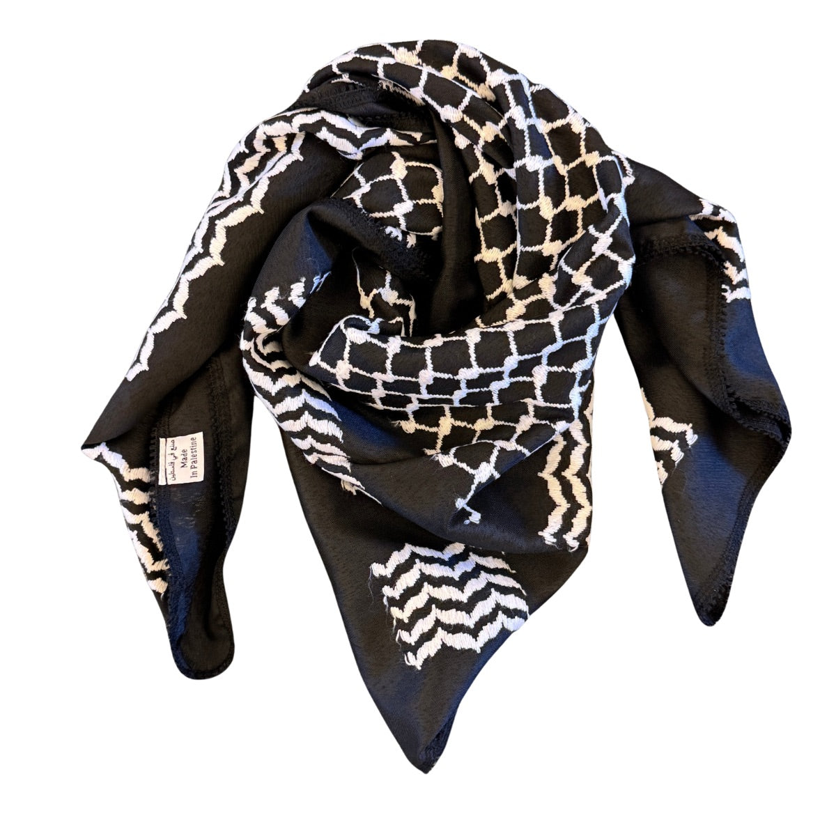 Nablus Keffiyeh - White on Black