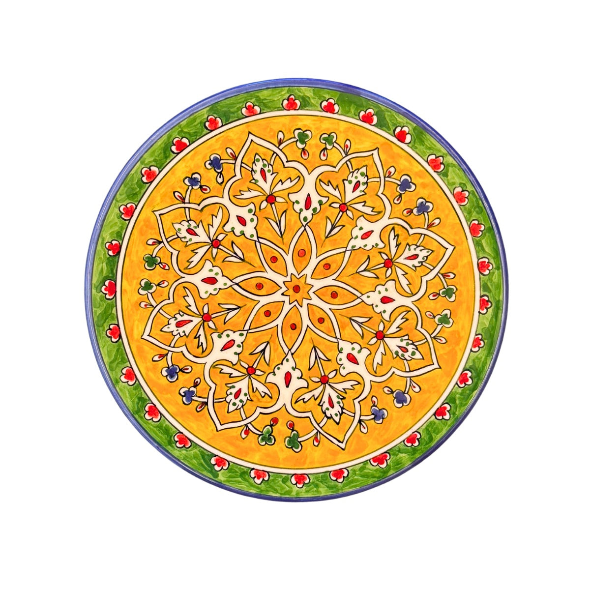 Ceramic Decorative Plate (11”) - Green & Gold