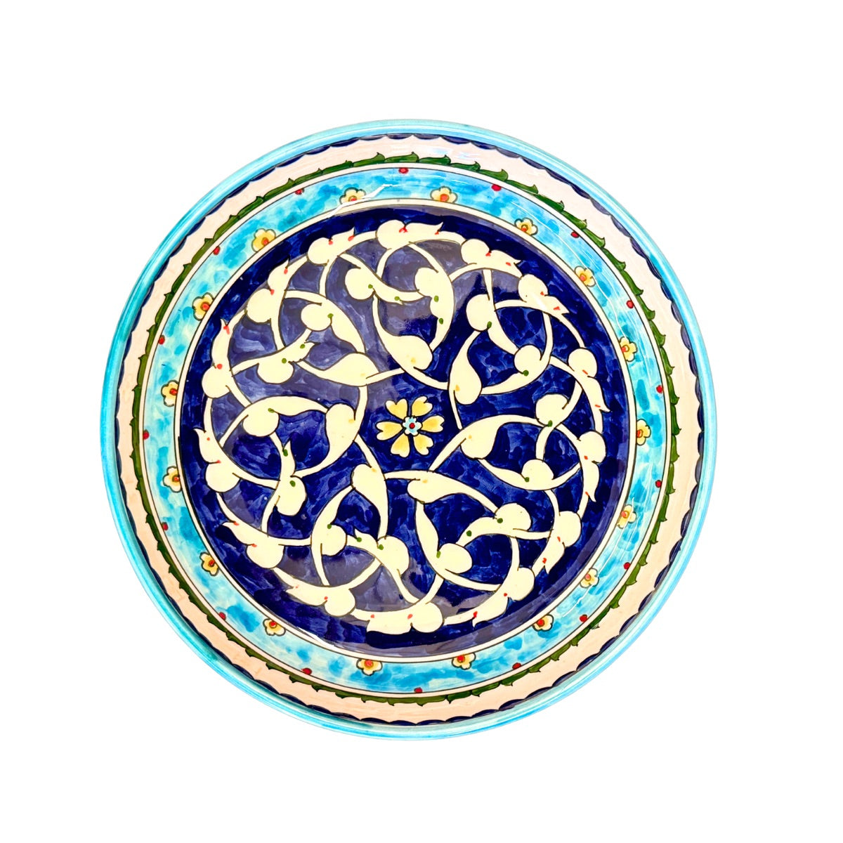 Ceramic Shallow Serving Bowl (11”) - Armenian Blue