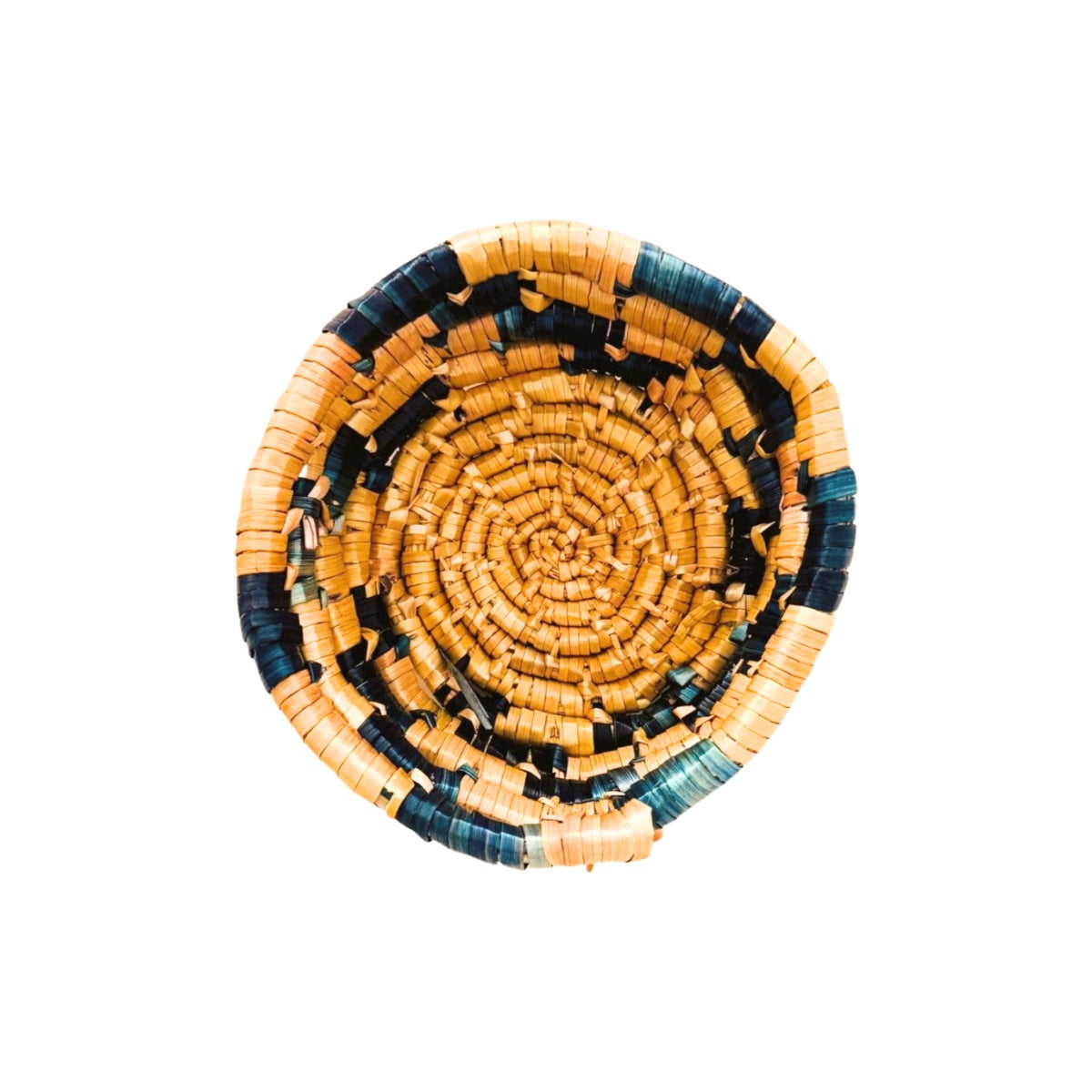Basket by Women in Salfit (5") - Blue/Green