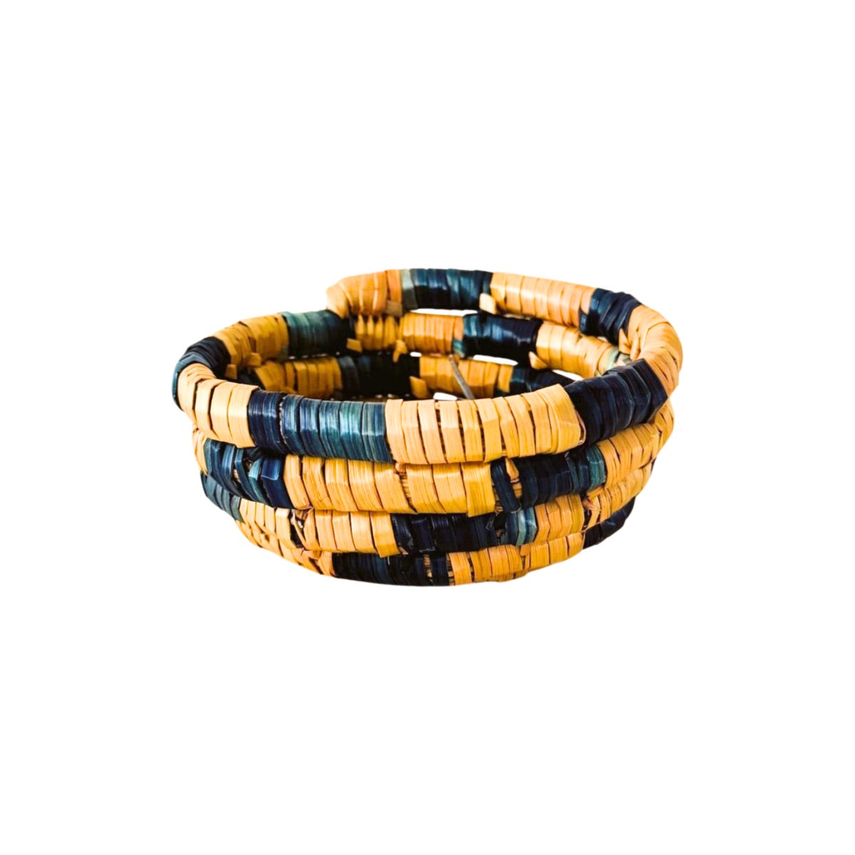 Basket by Women in Salfit (5") - Blue/Green