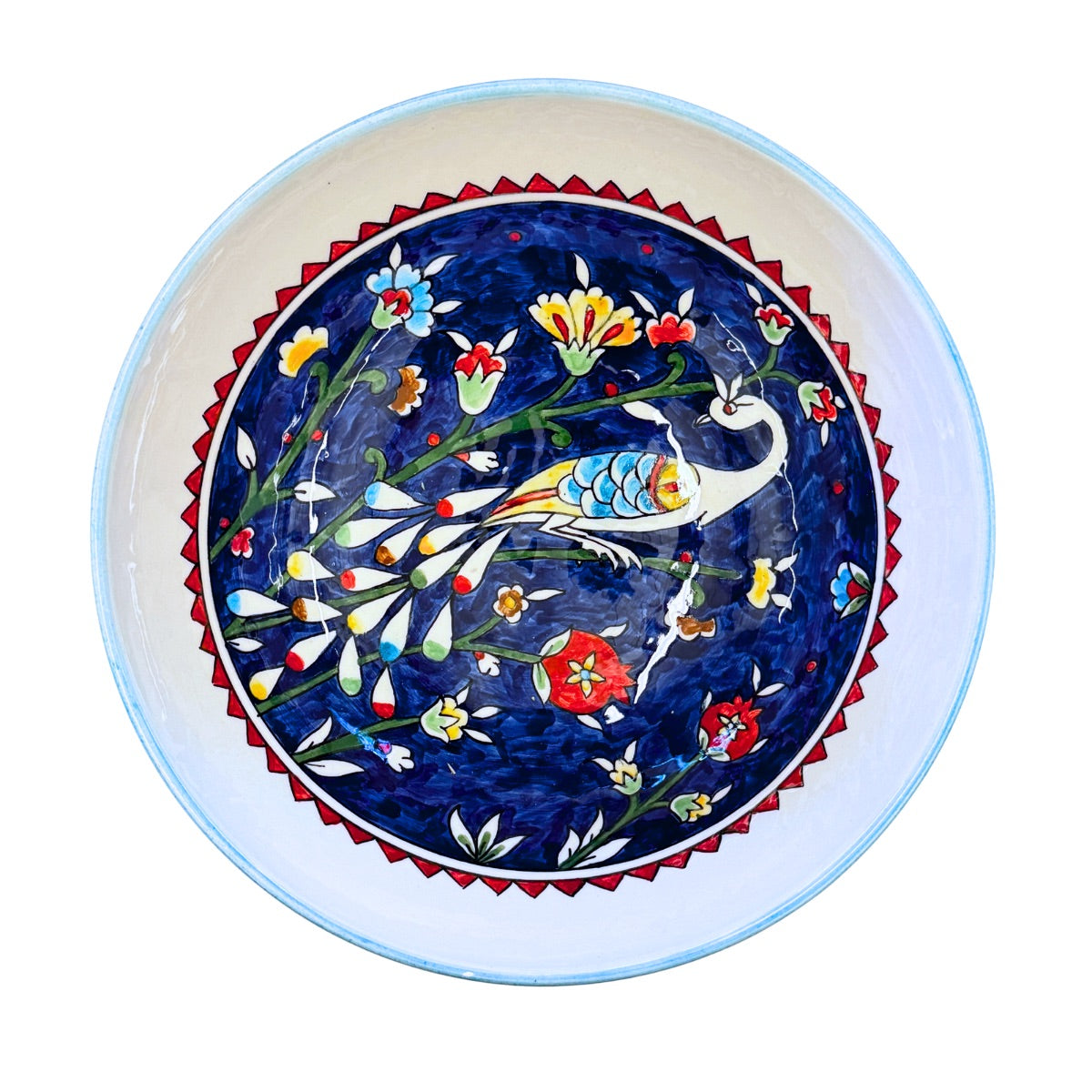 Ceramic Serving Bowl (10”) - Peacock (blue)