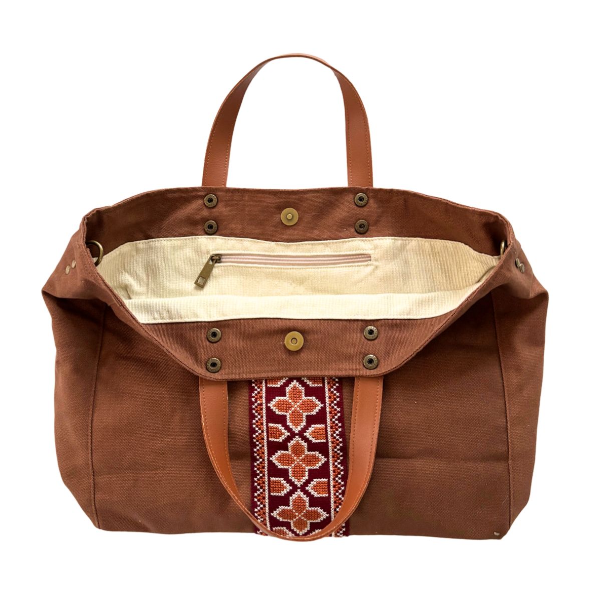 Walid Embroidered Tote - Brown