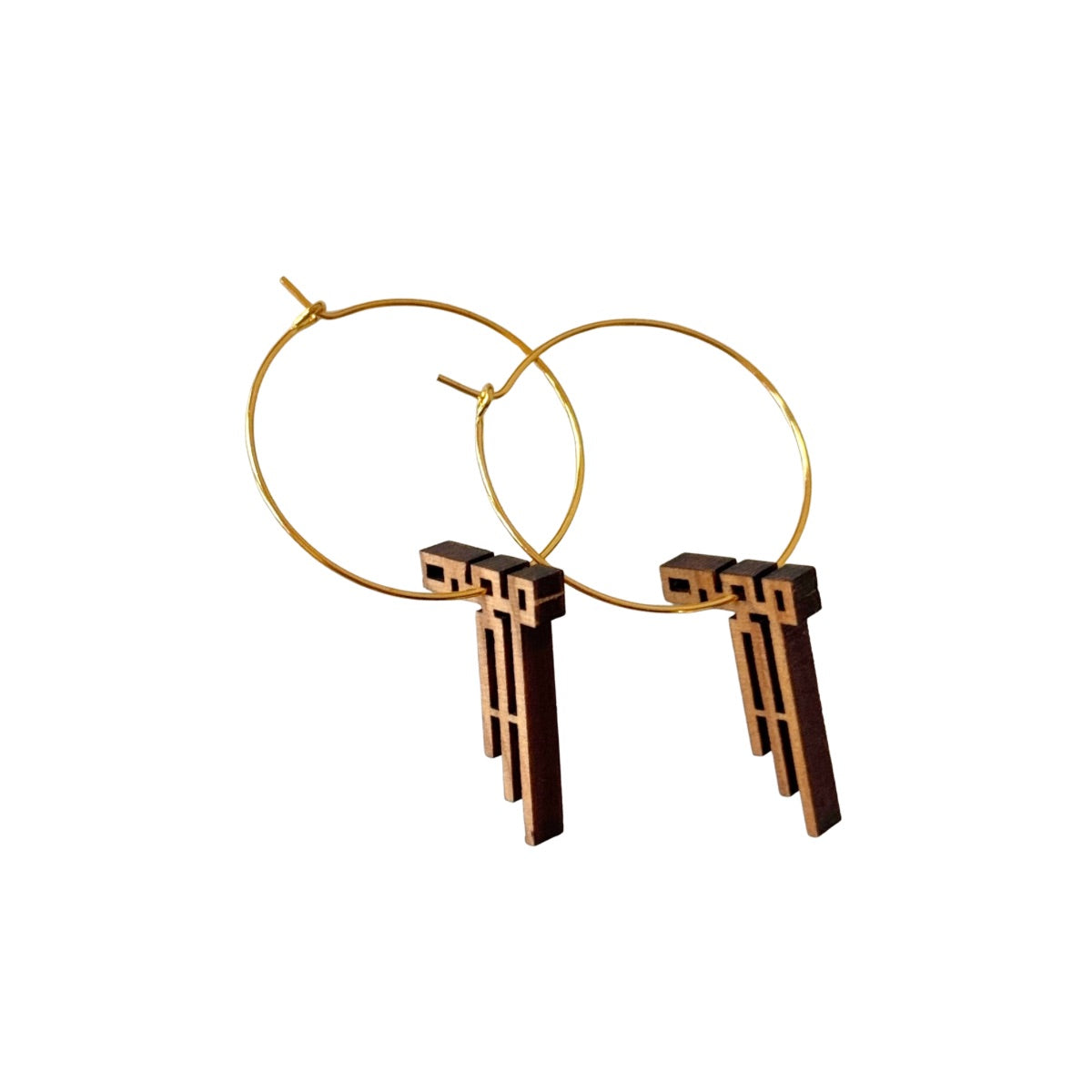 Olive Wood Arabic Earrings "Resilience"