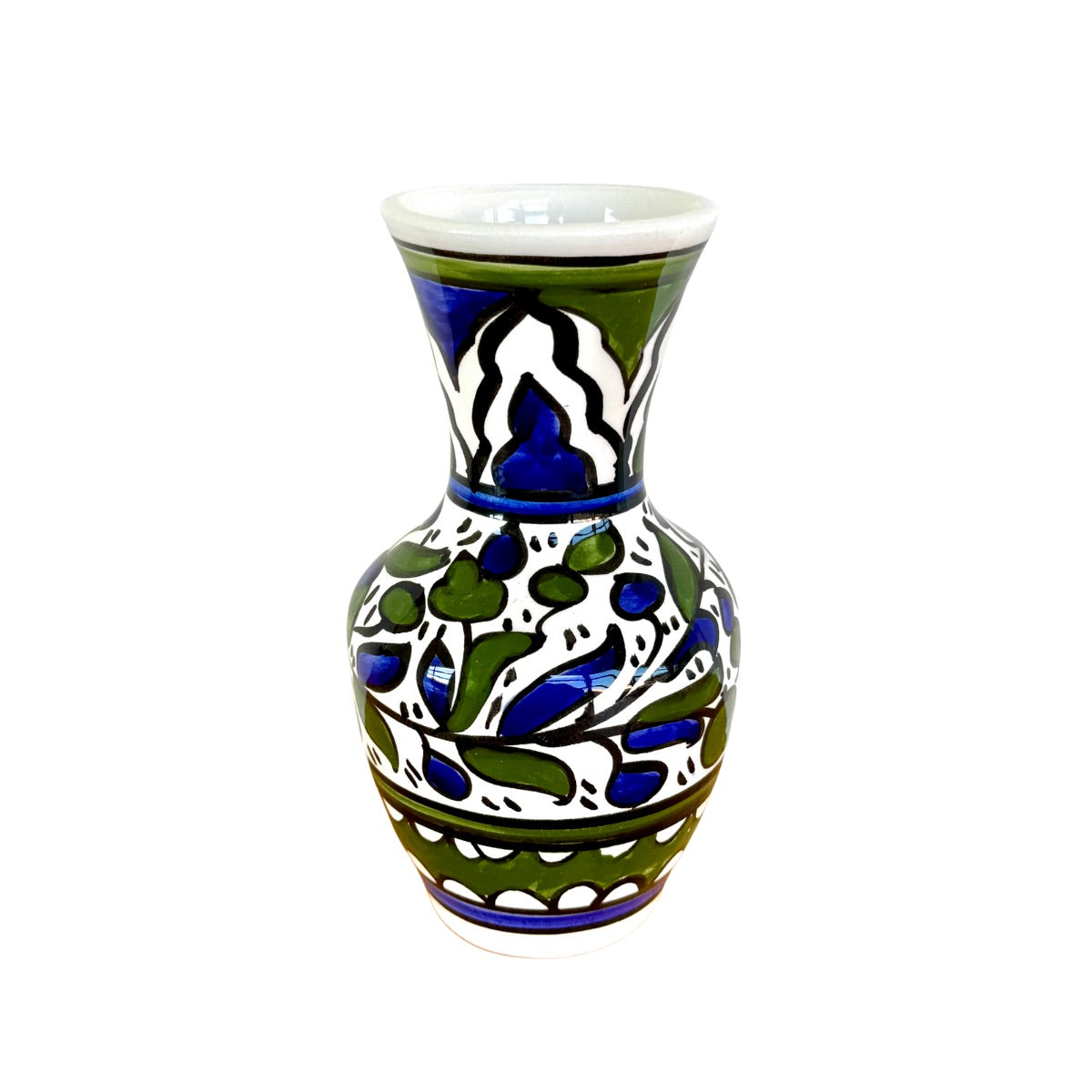 Ceramic Vase (7") - Blue & Green