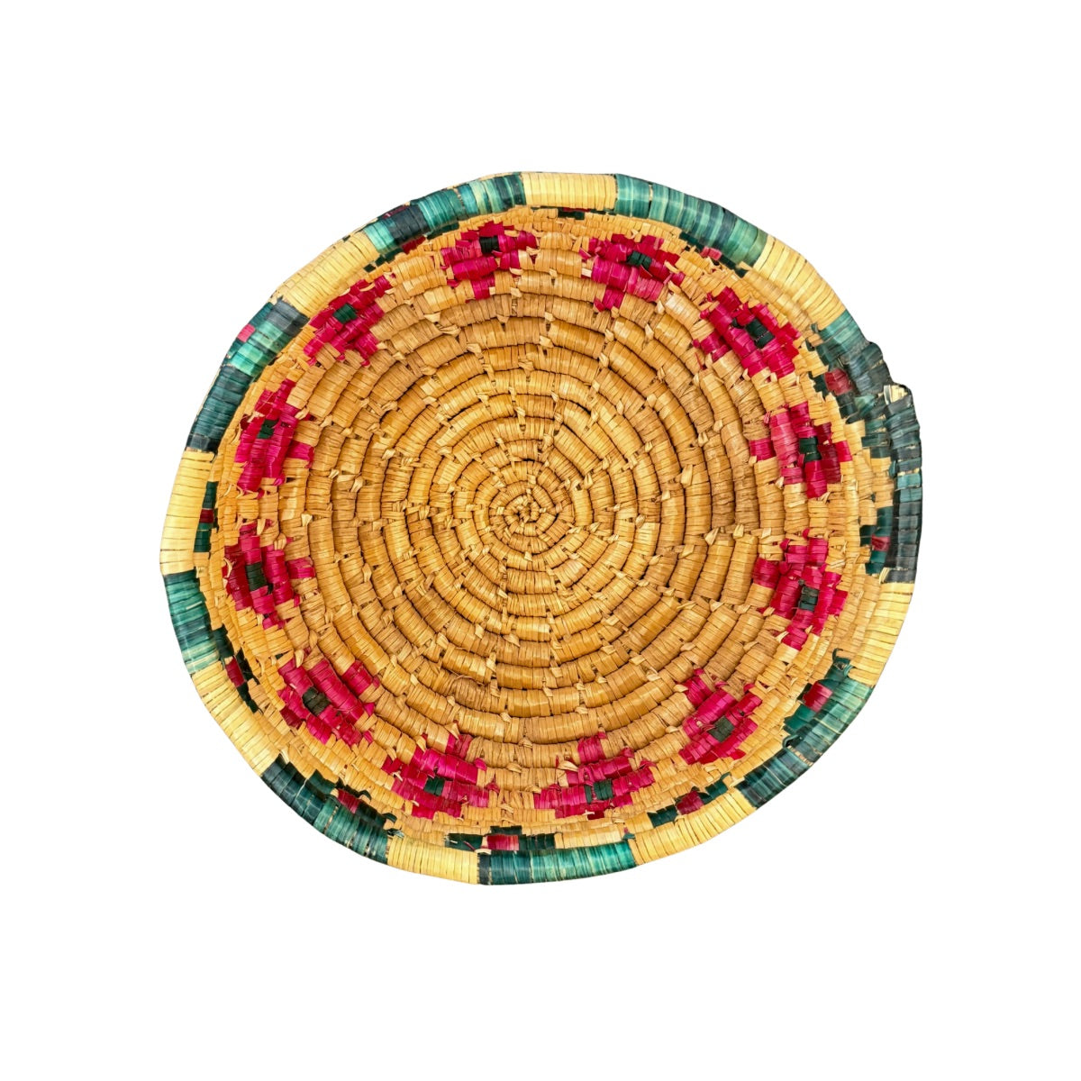 Basket by Women in Salfit (10") - Pink and Green