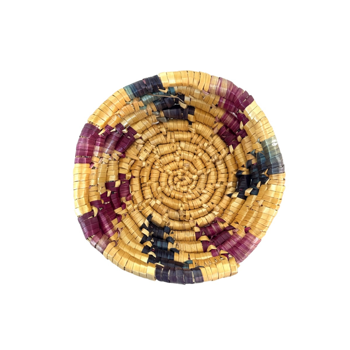 Basket by Women in Salfit (5") - Purple and Blue