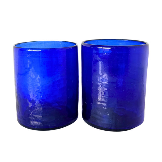 Glass Tumbler Set of 2 (4" x 3”) - Sapphire