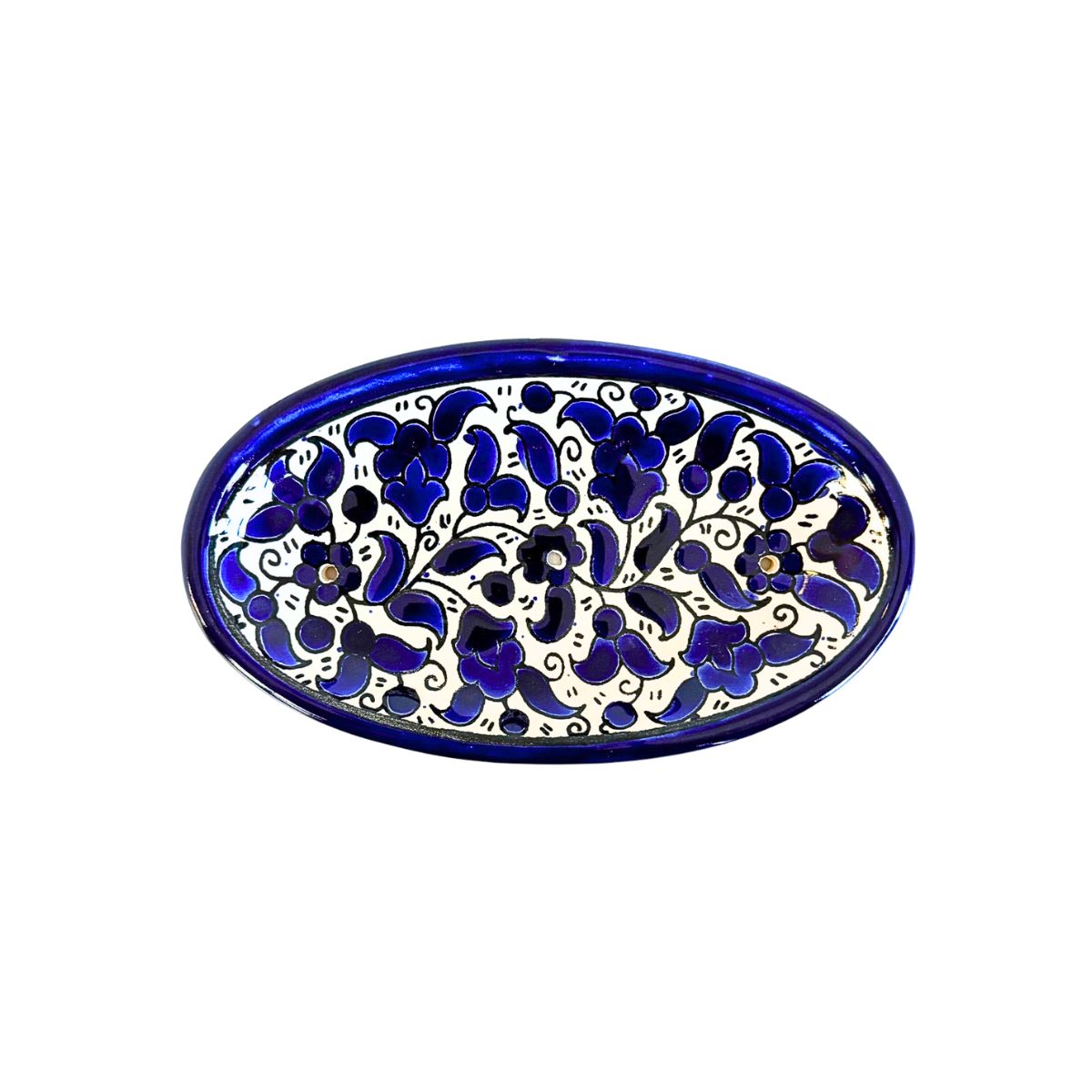Ceramic Soap Dish (7”) - Classic Blue