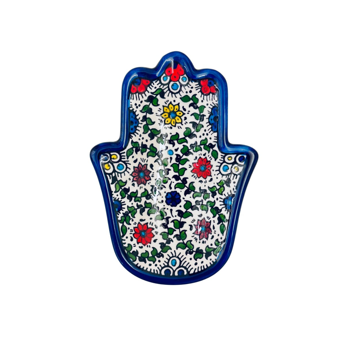 Fakhoury Ceramic Hamsa Dish - Multicolor Vine