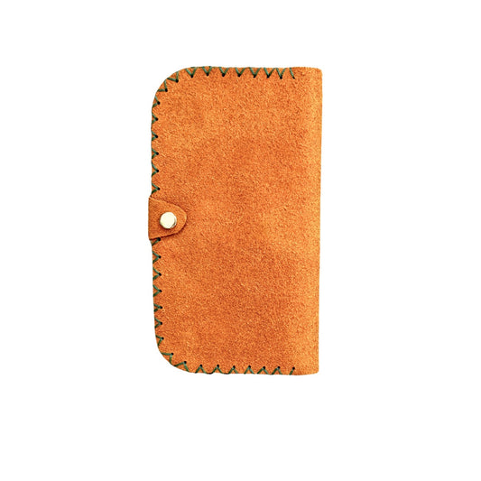 Suede Leather Wallet - Camel