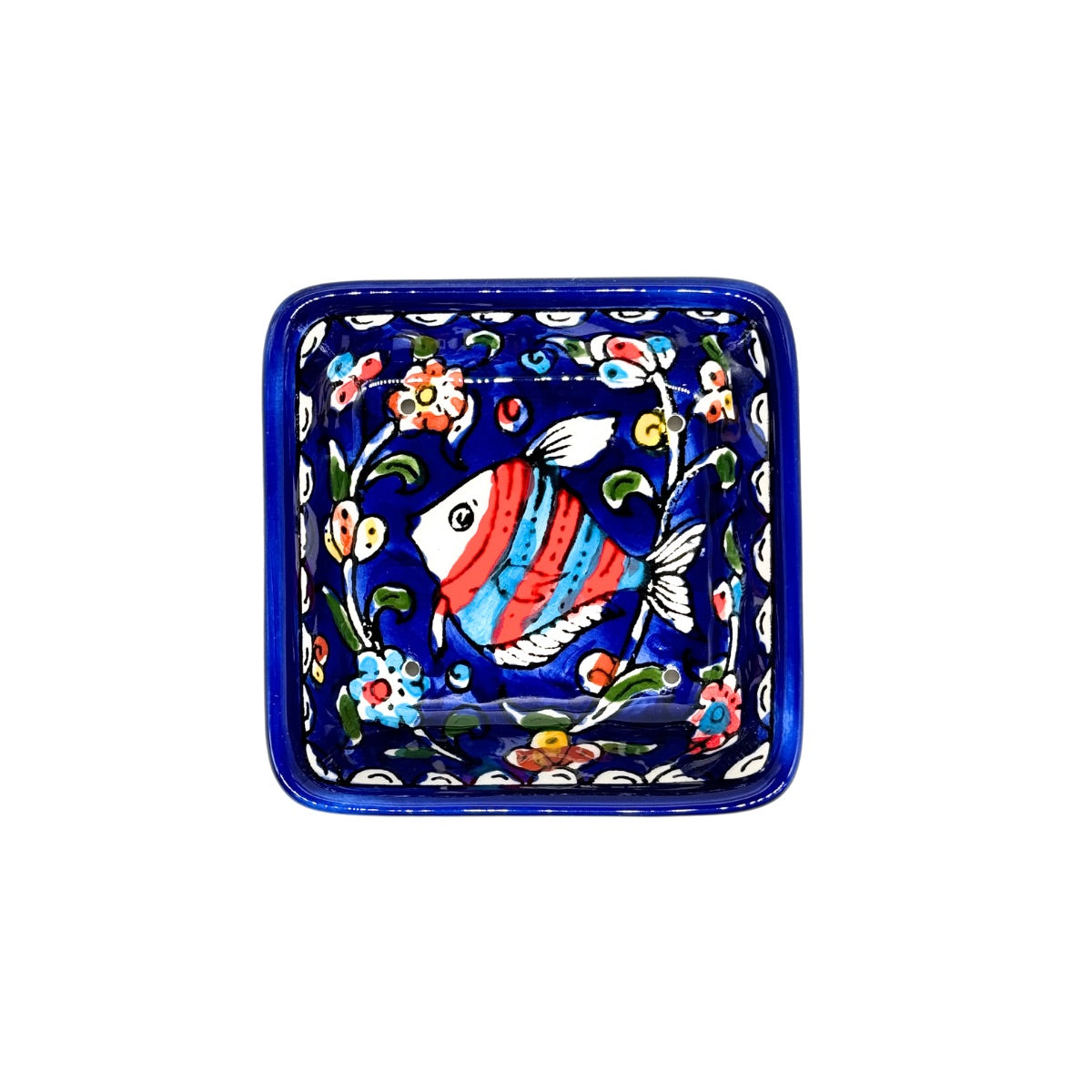 Square Soap Dish - Blue Fish