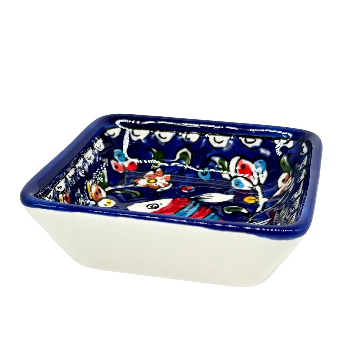 Square Soap Dish - Blue Fish