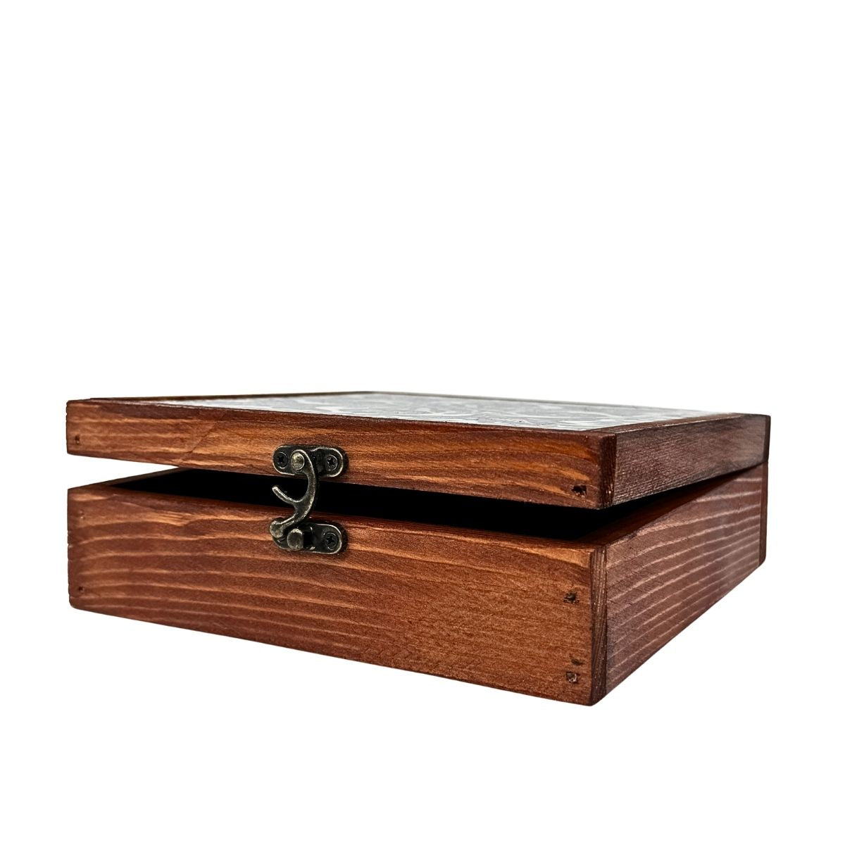 Unique Wood and Ceramic Accessory Box--Blue