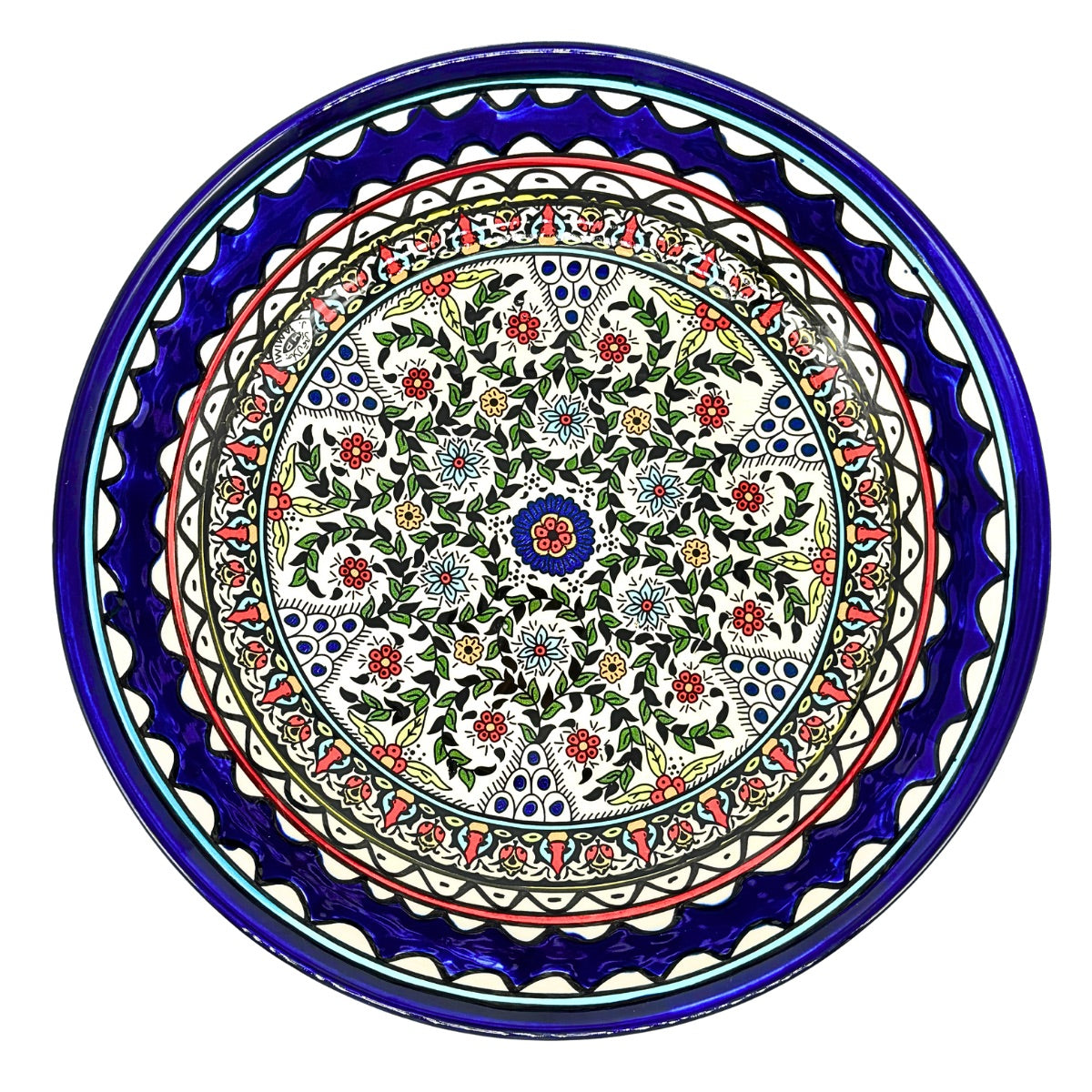 Ceramic Serving Bowl (13") - Multicolor Vine