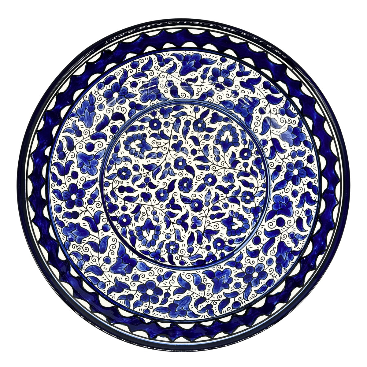 Ceramic Serving Bowl (13") - Classic Blue