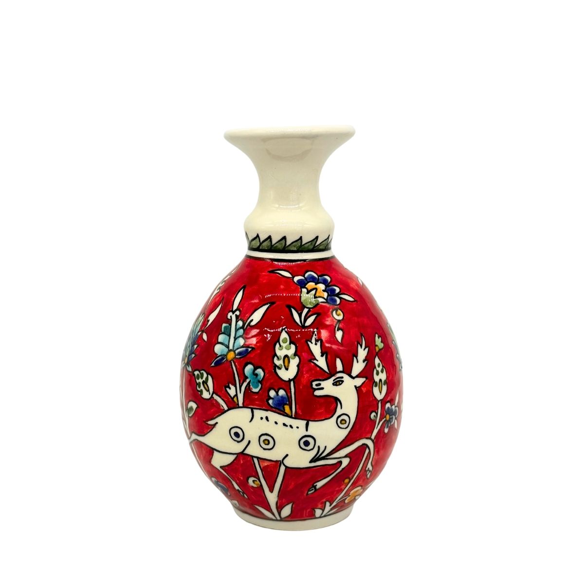 Ceramic Vase - Gazelle, Red