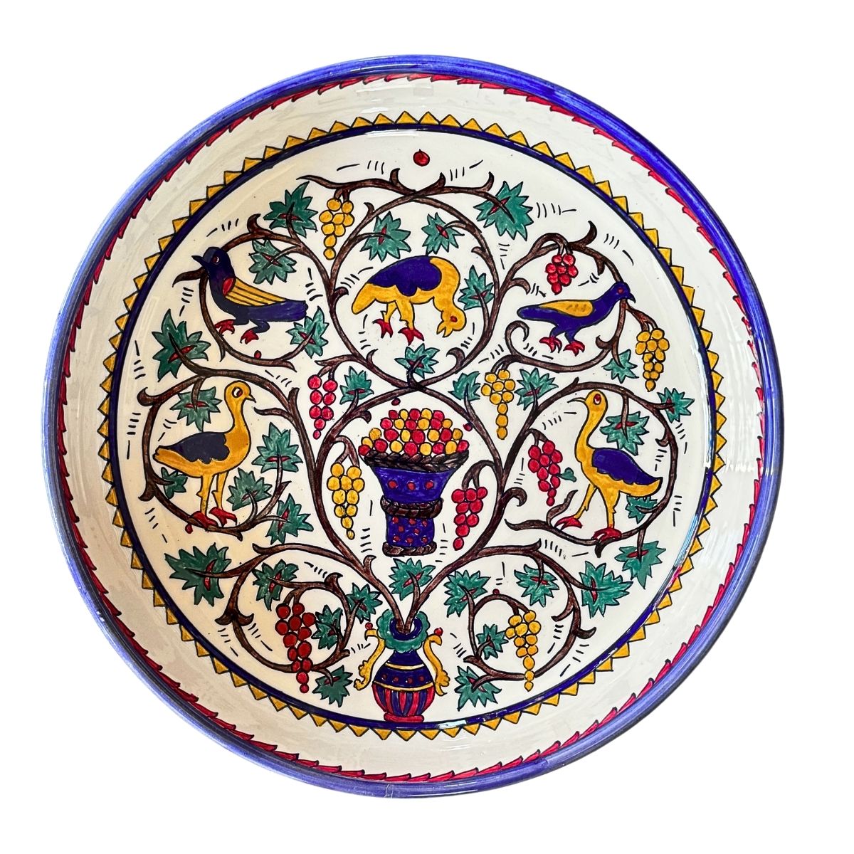 Ceramic Serving Bowl (11") - Fruit Basket and Birds