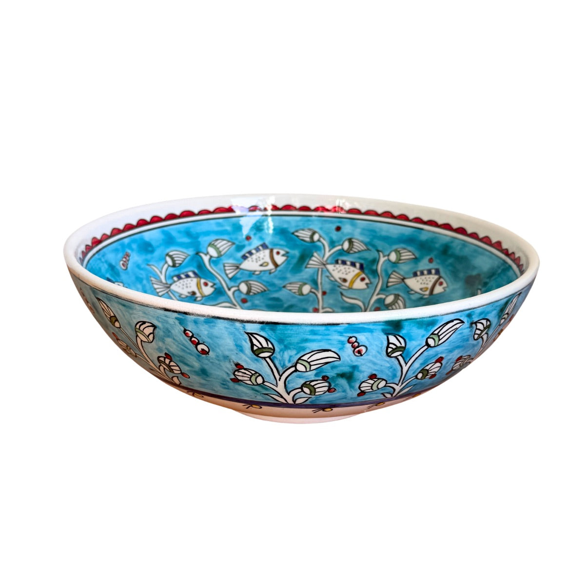 Ceramic Serving Bowl (10”) - Fish Turquoise
