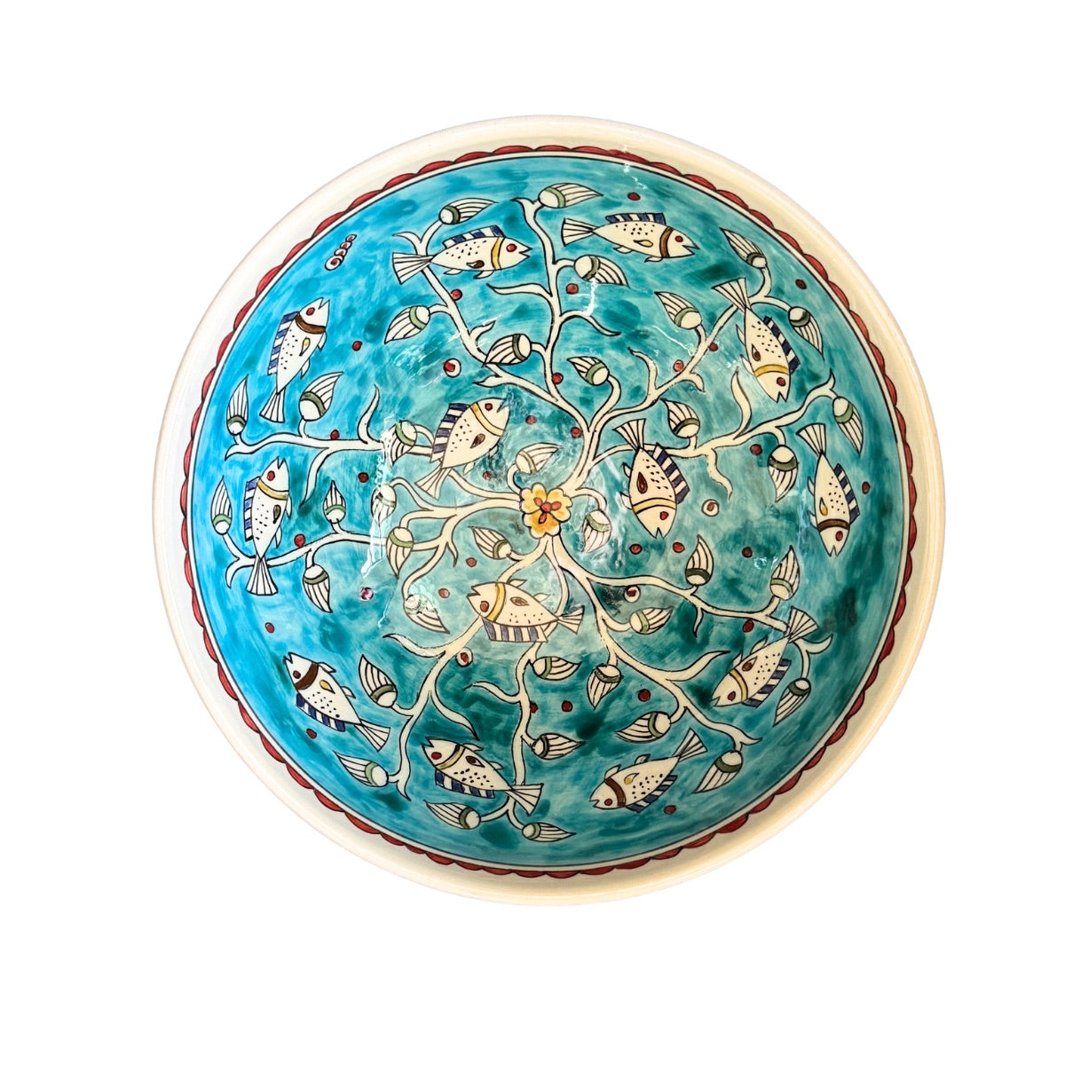 Ceramic Serving Bowl (10”) - Fish Turquoise