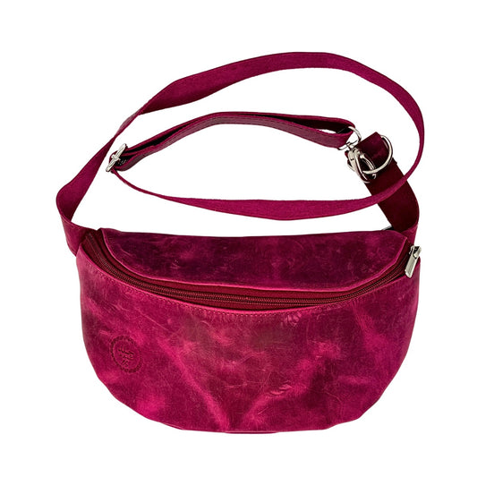 Leather Fanny Pack - Magenta