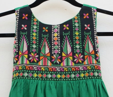 Embroidered Dress from Gaza, Green