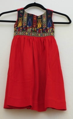 Embroidered Dress from Gaza (Red)