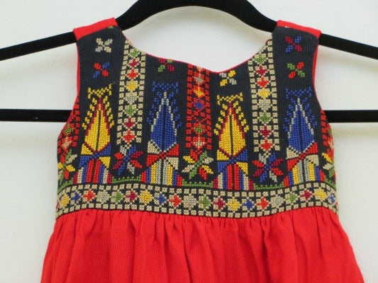 Embroidered Dress from Gaza (Red)