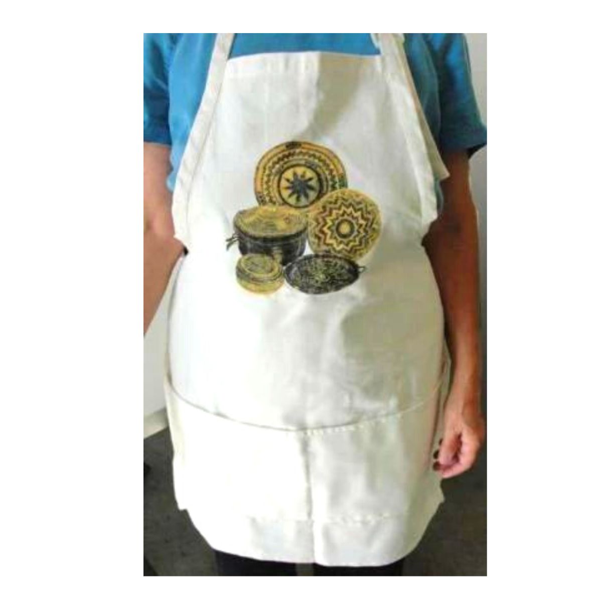 Apron - Woven Basket Print