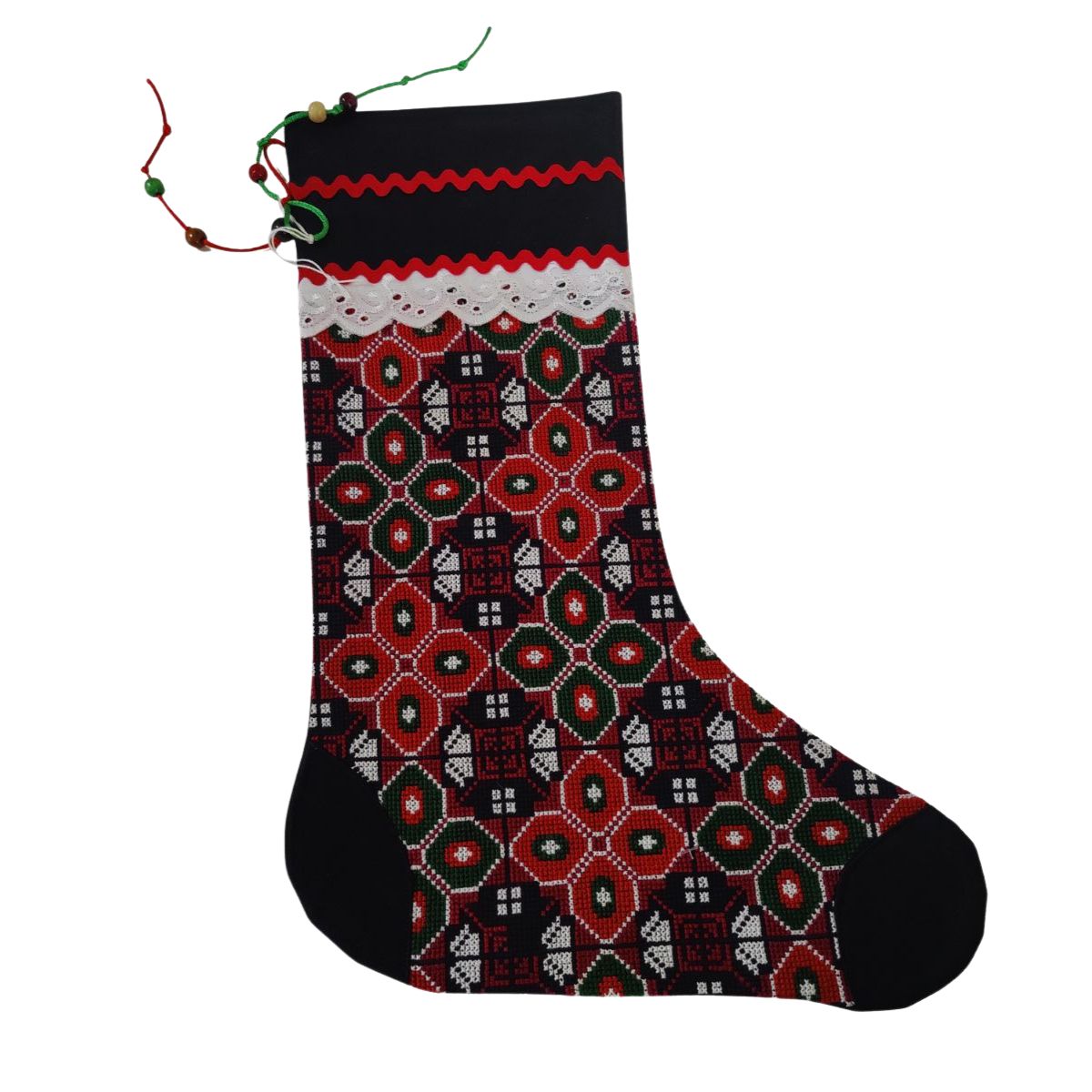 Embroidered Christmas Stocking from Gaza