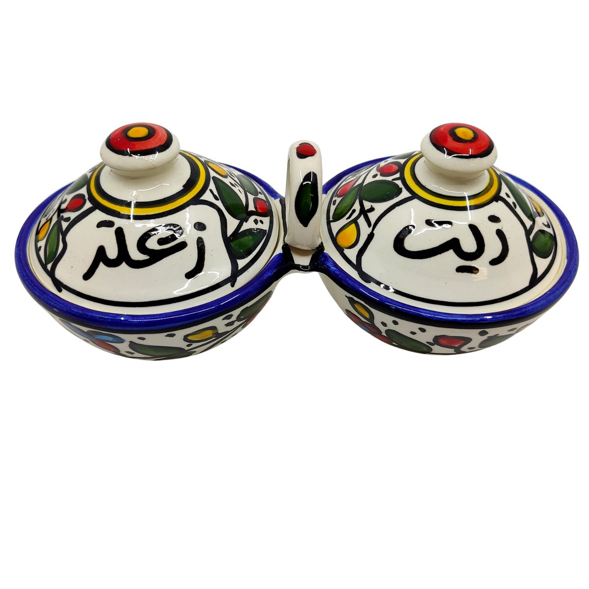 Ceramic Zeit and Za'atar Serving Bowl with lid