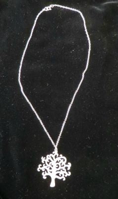 Silver Olive Tree Pendant Necklace
