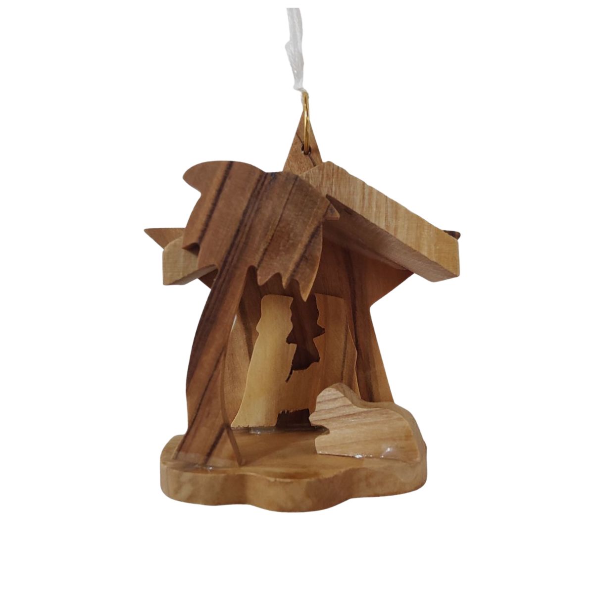 Olive Wood Nativity Scene Ornament
