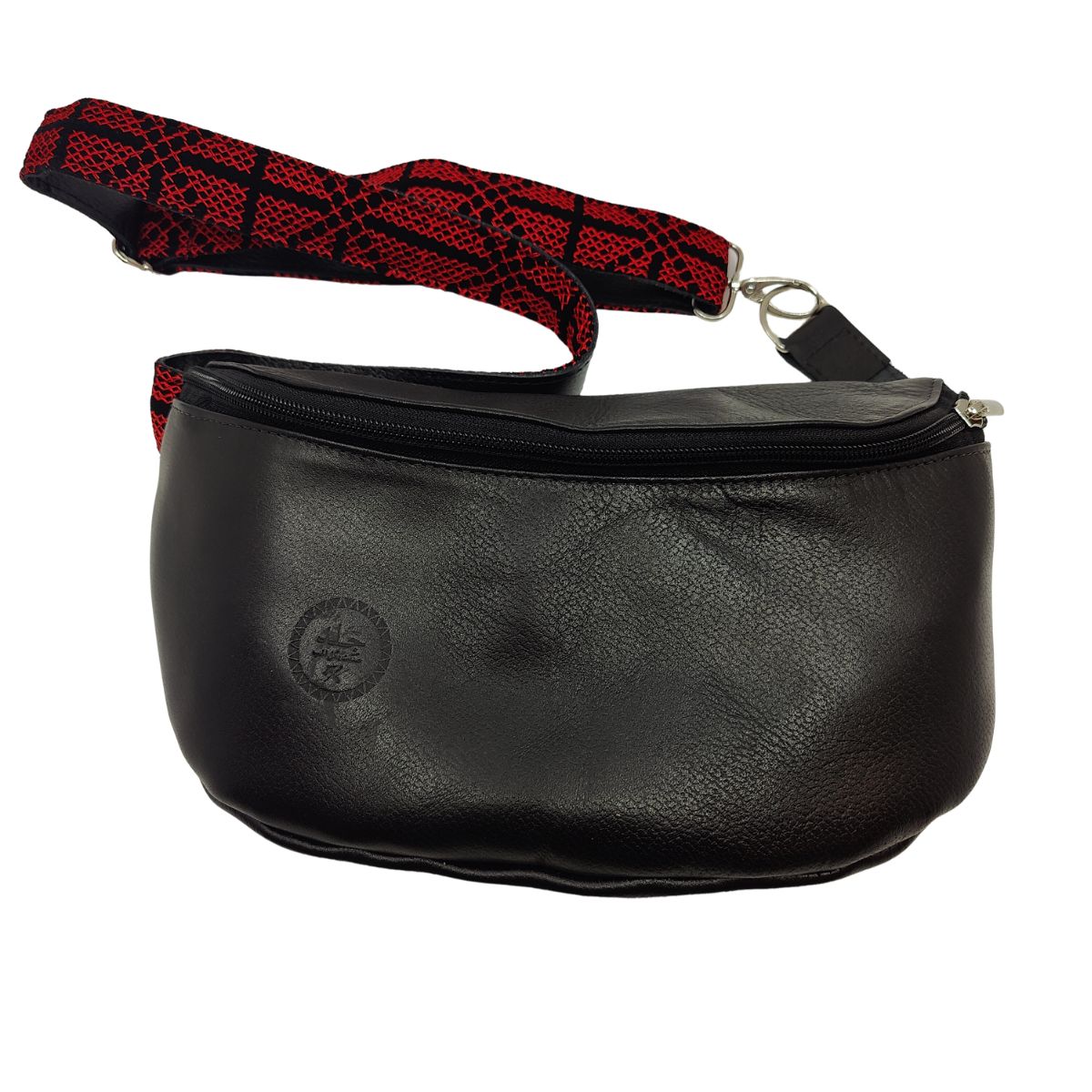 Leather Fanny Pack with Embroidery