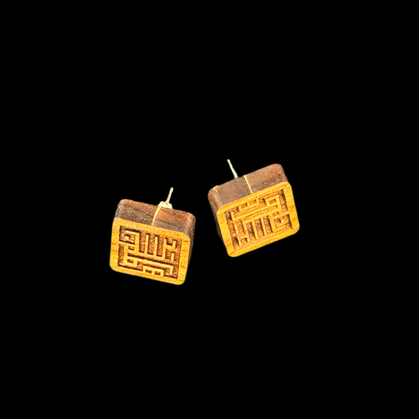 Olive Wood Bud earrings - "Palestine"