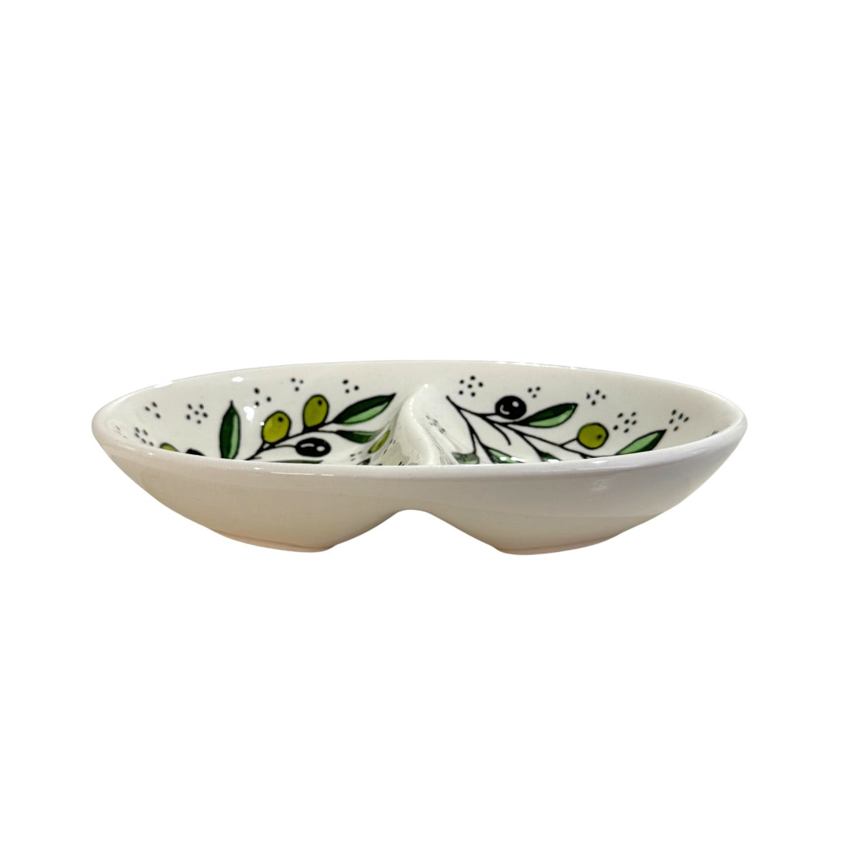 Ceramic Oval Divided Dish 8”