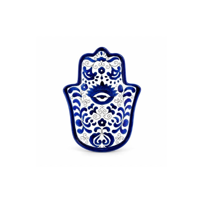 Ceramic "Hamsa" Dish - Blue Eye