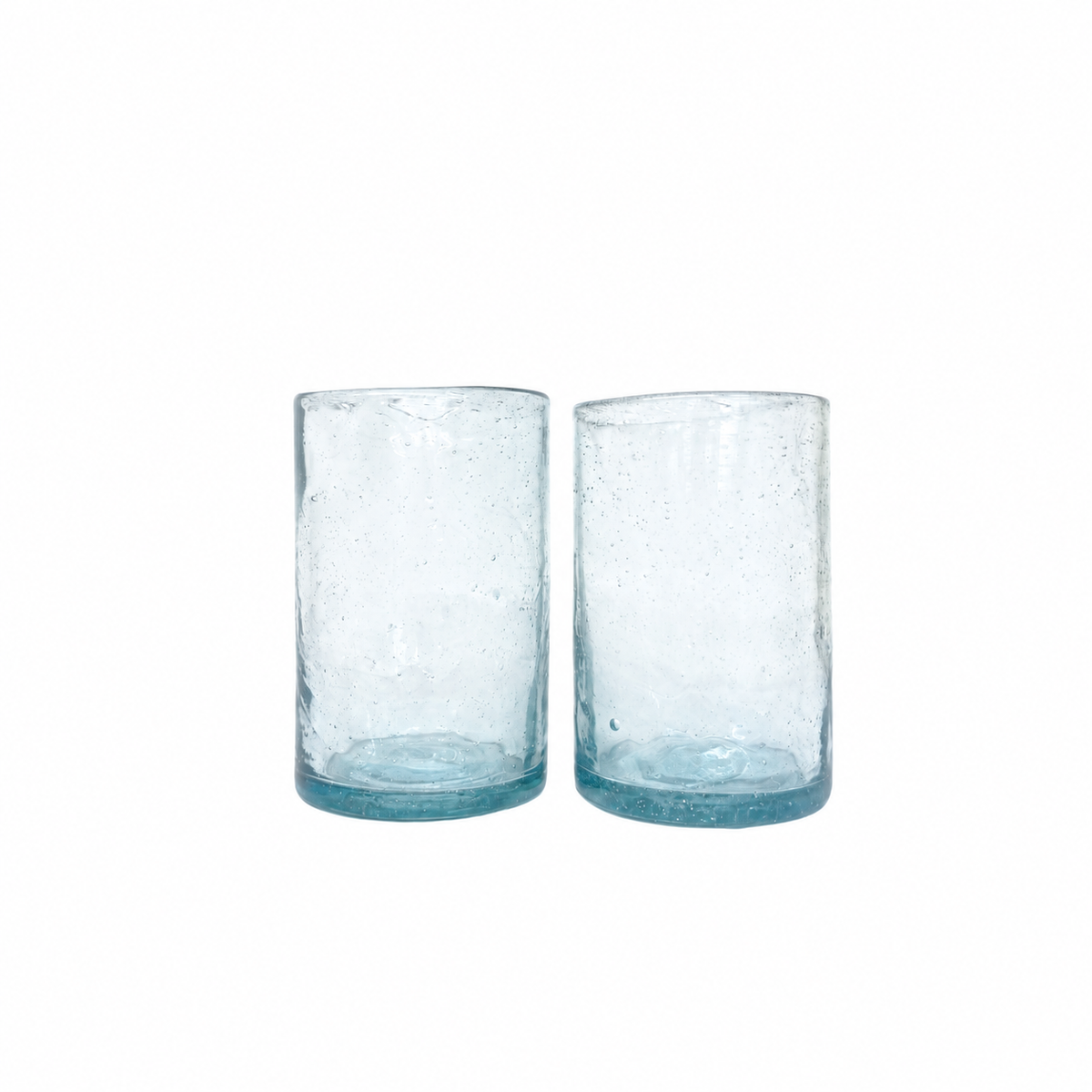 Glass Tumblers (4”), Set of 2 - Cerulean