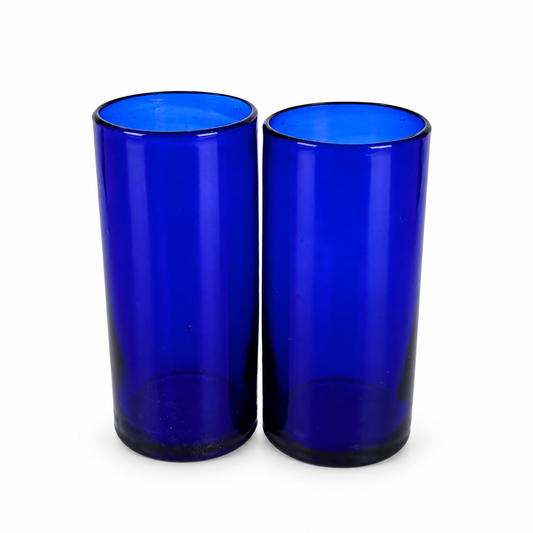 Glass Tumblers (6”), Set of 2 - Sapphire