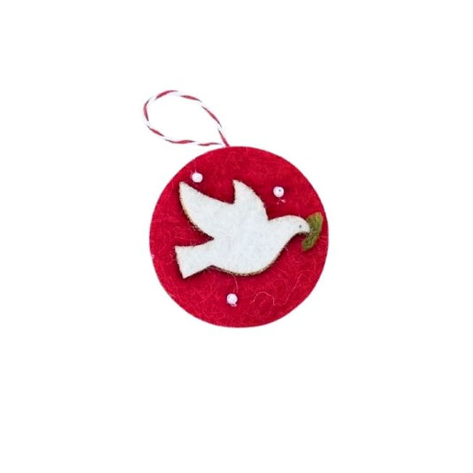 Olive Wood Dove Ornament (Circle)