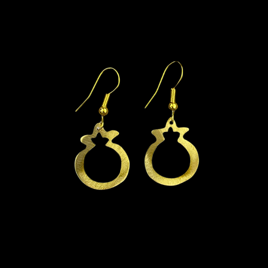 Brass Pomegranate Earrings