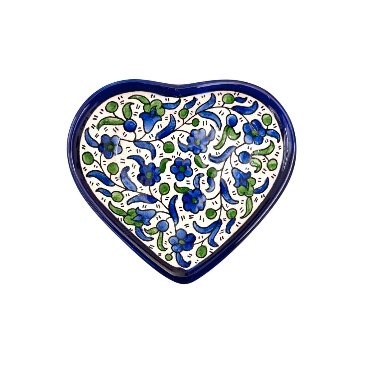 Ceramic Heart Dish (5") - Blue & Green