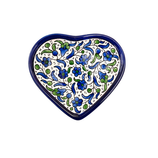 Ceramic Heart Dish (5") - Blue & Green
